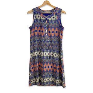 Lucky Brand Blue Geometric Print Sleeveless Dress